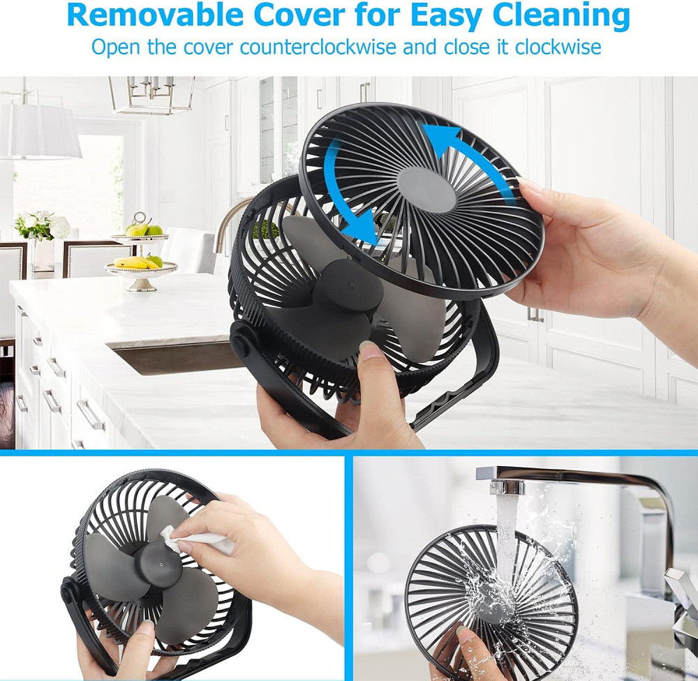 Настільний вентилятор USB з акумулятором 3в1 F119 Луцьк - фото 3