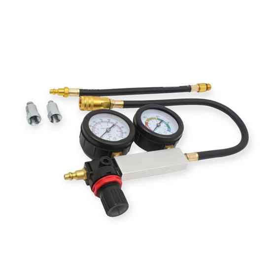 Тестер герметичності циліндрів 2 манометри, 7 бар, індикатор витоку, перехідники Мукачево