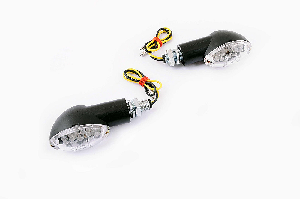 Повороти діодні міні (пара) овальні (чорні, прозорі, 15 діодів) E-MARKED Київ - фото 1