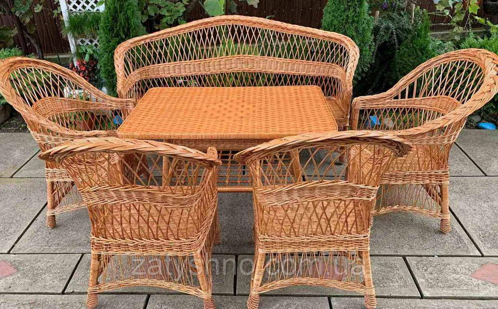 Набор плетеной мебели из лозы с диваном Киев - изображение 1