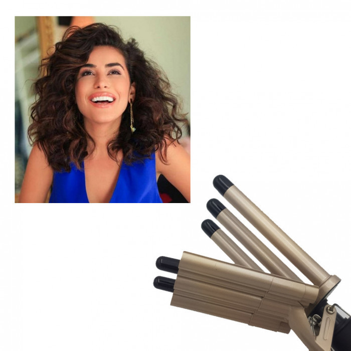 Щипці GEMEI GM-2933, потрійна плойка, керамічне покриття, потужність 125 Вт, робота від мережі 220 В Одеса - фото 9