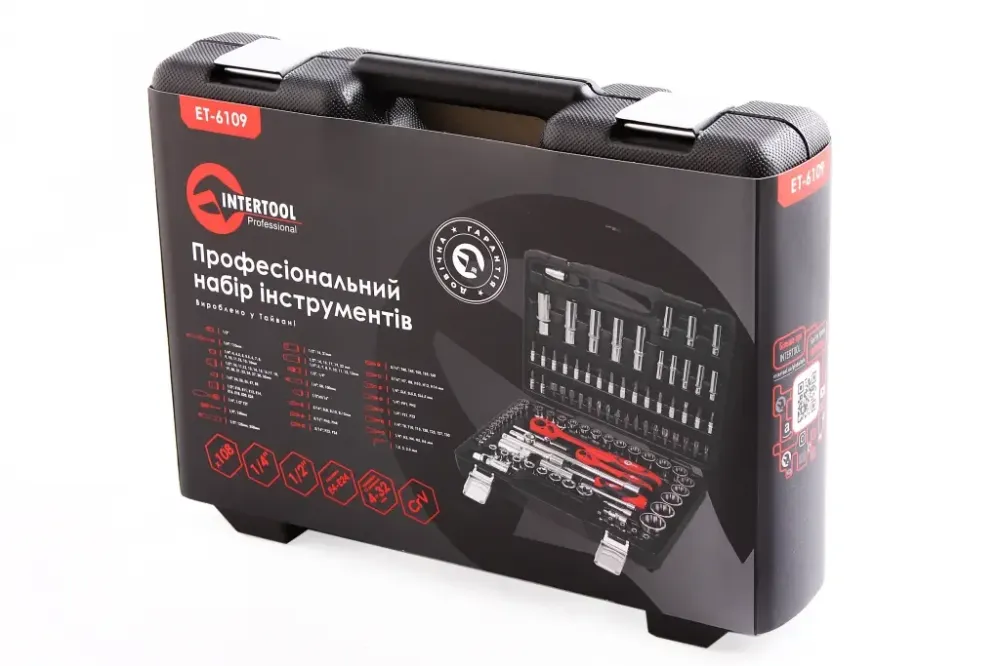 Набір голівок і насадок 108 ед. Intertool Prof 12-г. 1/2, 1/4 Вінниця - фото 3