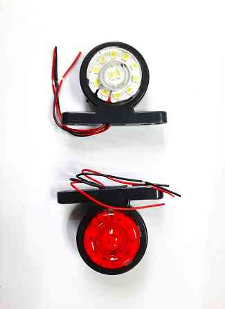 Габаритні ліхтарі &quot;роги&quot; габарит, білий з червоним, гумовий корпус 24V 70*90*30 Вінниця