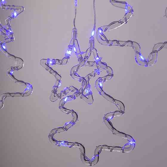 Garlando Гірлянда штора світлодіодна GarlandoPro зірка та ялинка 120LED 3х0,9 м 8 режимів Синій Київ