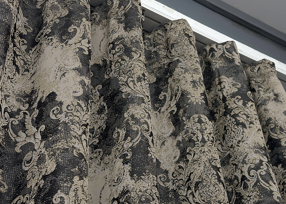 Шторна тканина "Льон Преміум" Туреччина колір чорний з бежевим 1694ш Київ - фото 6