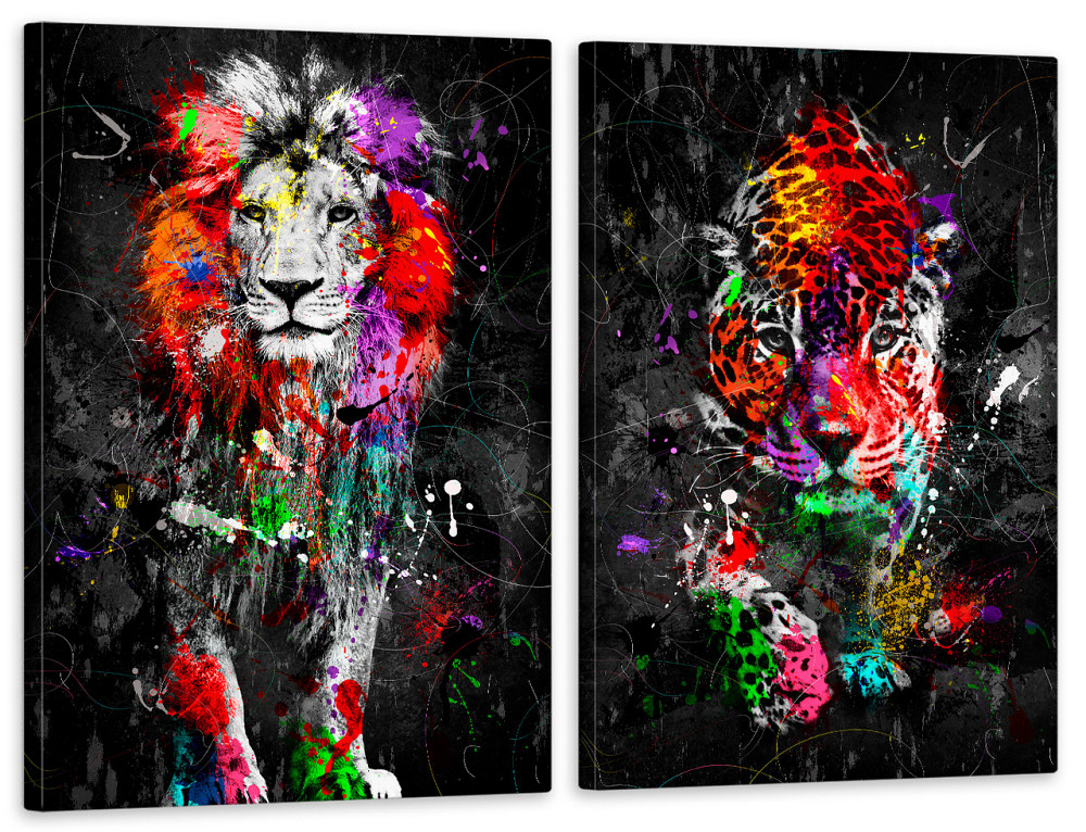 Модульна картина у вітальню/ спальню  Лев-Тигр  TLV-2_143 120х170 см Київ - фото 1