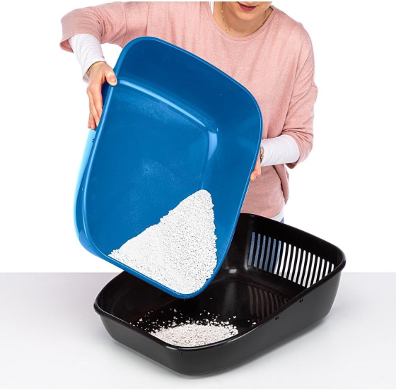 Лоток із двома піддонами для кішок Ferplast Birda Basic Sanitized (Ферпласт Бірба Базик) Сірий Запоріжжя