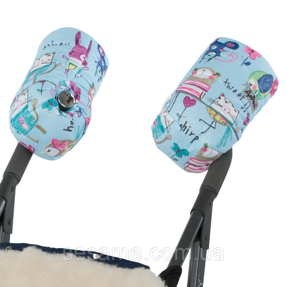 Муфта на натуральной овчине Рисунки на Голубом фоне Харьков - изображение 1