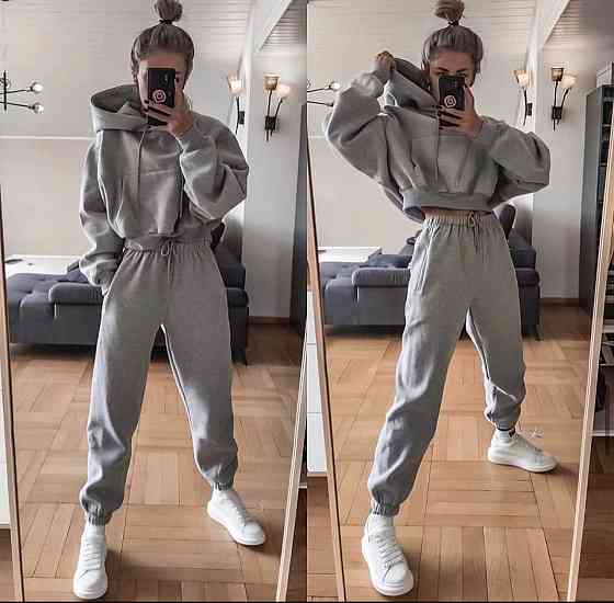 Женский повседневный теплый костюм двойка Трехнитка на флисе Меланж, 44/46 Одесса