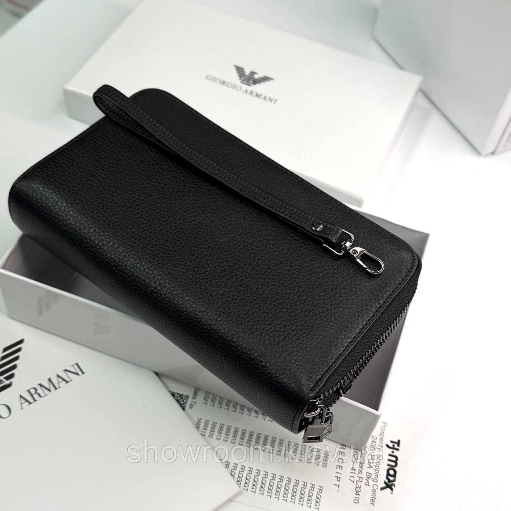 Кожаный брендовый кошелек клатч на два отделения Armani (6614) Киев - изображение 8