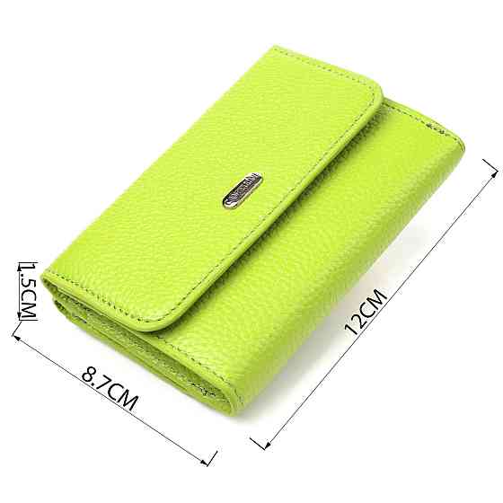 Молодежный стильный кошелек из натуральной кожи флотар CANPELLINI 21598 Салатовый Киев