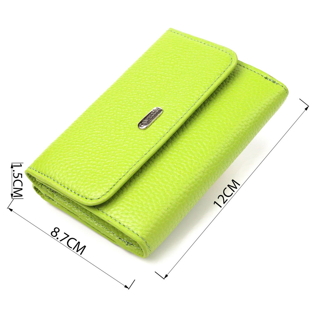 Молодежный стильный кошелек из натуральной кожи флотар CANPELLINI 21598 Салатовый Киев - изображение 3