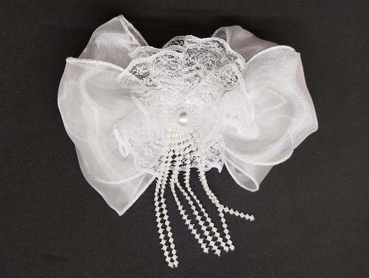 Бантик шкільний білий на гумці Київ - фото 1