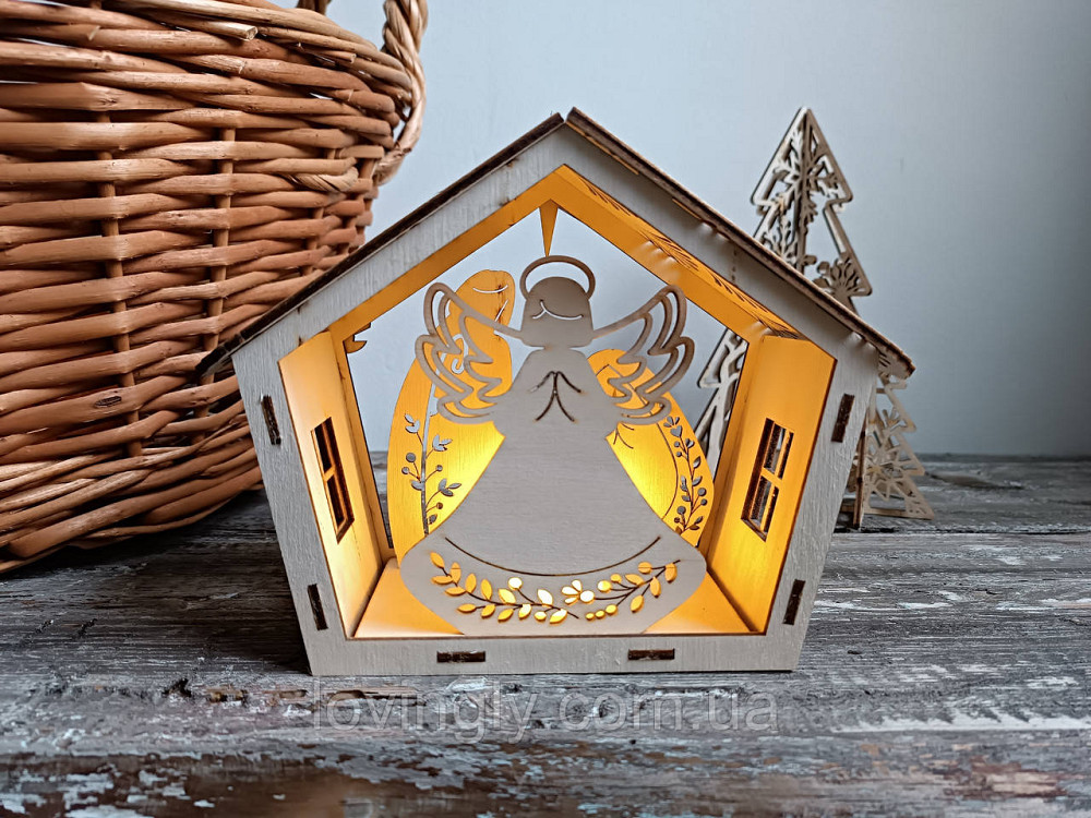 Деревянный вертеп-ночник с LED подсветкой - праздничная декорация и символичный подарок на Рождество Ирпень - изображение 6