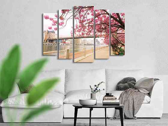 Модульна картина Місто Весна Art-345_5 ( 80х118см ) Київ