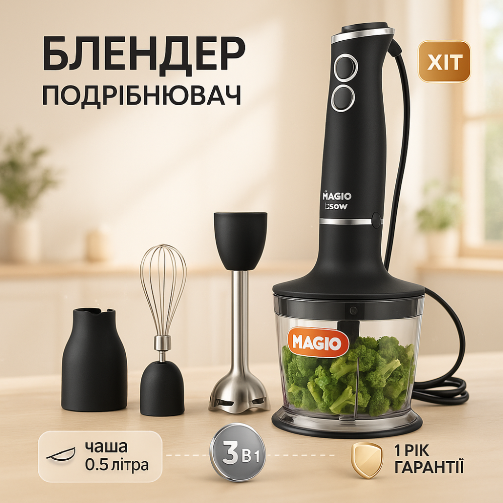 Занурювальний блендер з міксером з чашею кухонний, Блендер для змішування крему переносний DY-42 Львів - фото 16
