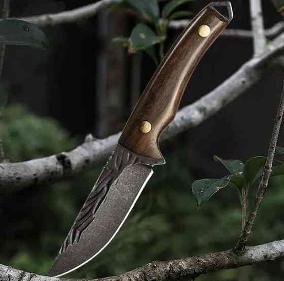 Походний ніж, ніж для полювання, рибацький ніж, ніж для кемпінга та природи, 20 см, нержавіюча сталь, коричневий Київ