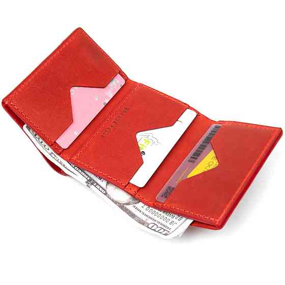 Матовое винтажное портмоне Красный (GRANDE PELLE) Киев