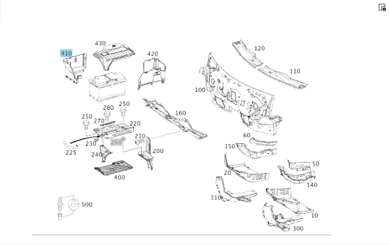 Mercedes-Benz  A2465410105 Корпус ніші АКБ передня частина CLA Shooting Brake X117 CLA C117 GLA X156 A-class W176 B-class W242 B-class W246 Одесса