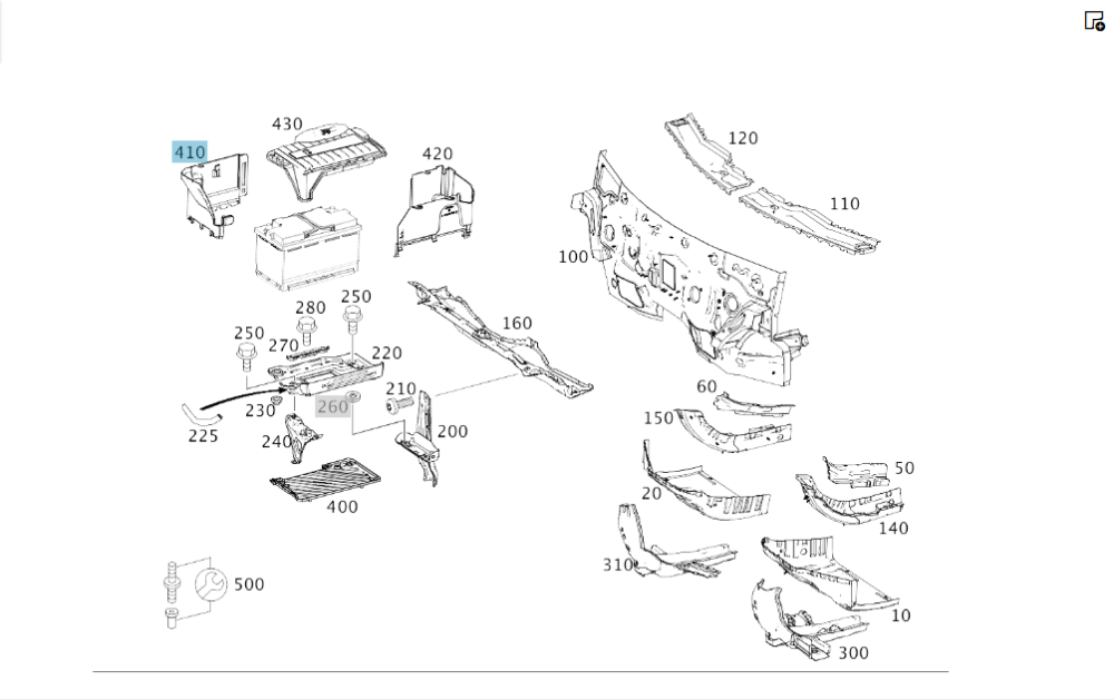 Mercedes-Benz  A2465410105 Корпус ніші АКБ передня частина CLA Shooting Brake X117 CLA C117 GLA X156 A-class W176 B-class W242 B-class W246 Одесса - изображение 2