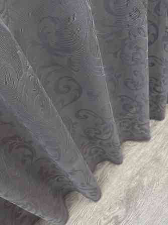 Тюль жакард з вишивкою, колір графітовий 1484т Київ