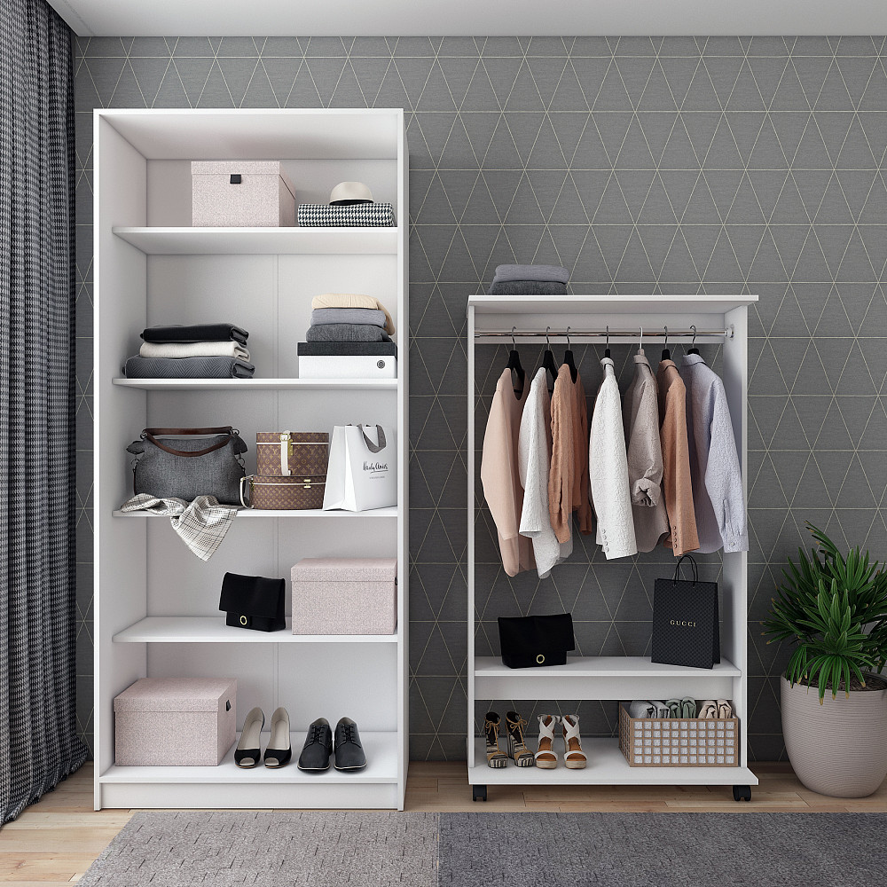 Шафа розпашна з полицями Doros Промо 90х48х204 см Білий (DRS-011201) Львів - фото 6