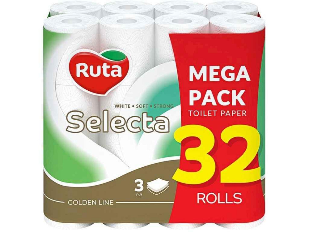 Туалетний папір 32шт 3шари Selecta ТМ RUTA Київ - фото 1