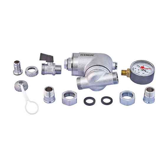 Фільтр тонкого очищення з поворотним з'єднанням та манометром Koer KR.1240 - 1/2" (KR4970) Київ