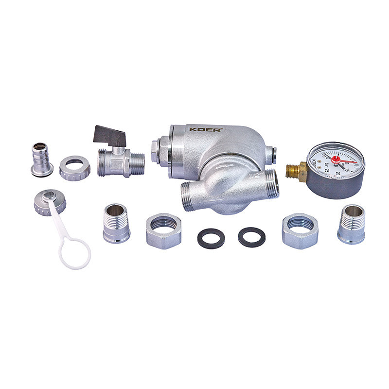 Фильтр тонкой очистки с поворотным соединением и манометром Koer KR.1240 - 1/2
