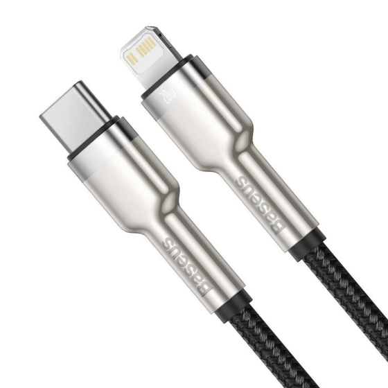 Кабель Type-C - Lightning Baseus Cafule Series Metal дата-Кабель Type-C - Lightning PD 20W 1m цвет черный Одесса