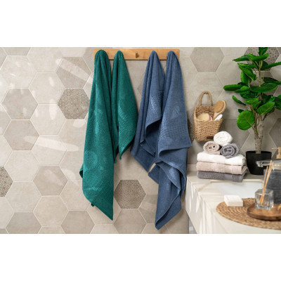 Полотенце Ardesto набор махровых Lotus 2 шт 50х90 см индиго, 70х140см, 100% хлопок, изумруд (ART2357EM) Винница - изображение 5