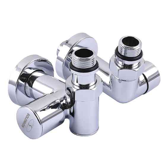 Кран вентильный угловой с американкой SOLOMON LUX 1/2″ CHROM 7777 TEN (2шт.) (000018575) Киев