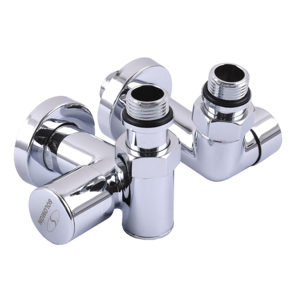 Кран вентильный угловой с американкой SOLOMON LUX 1/2″ CHROM 7777 TEN (2шт.) (000018575) Киев - изображение 1