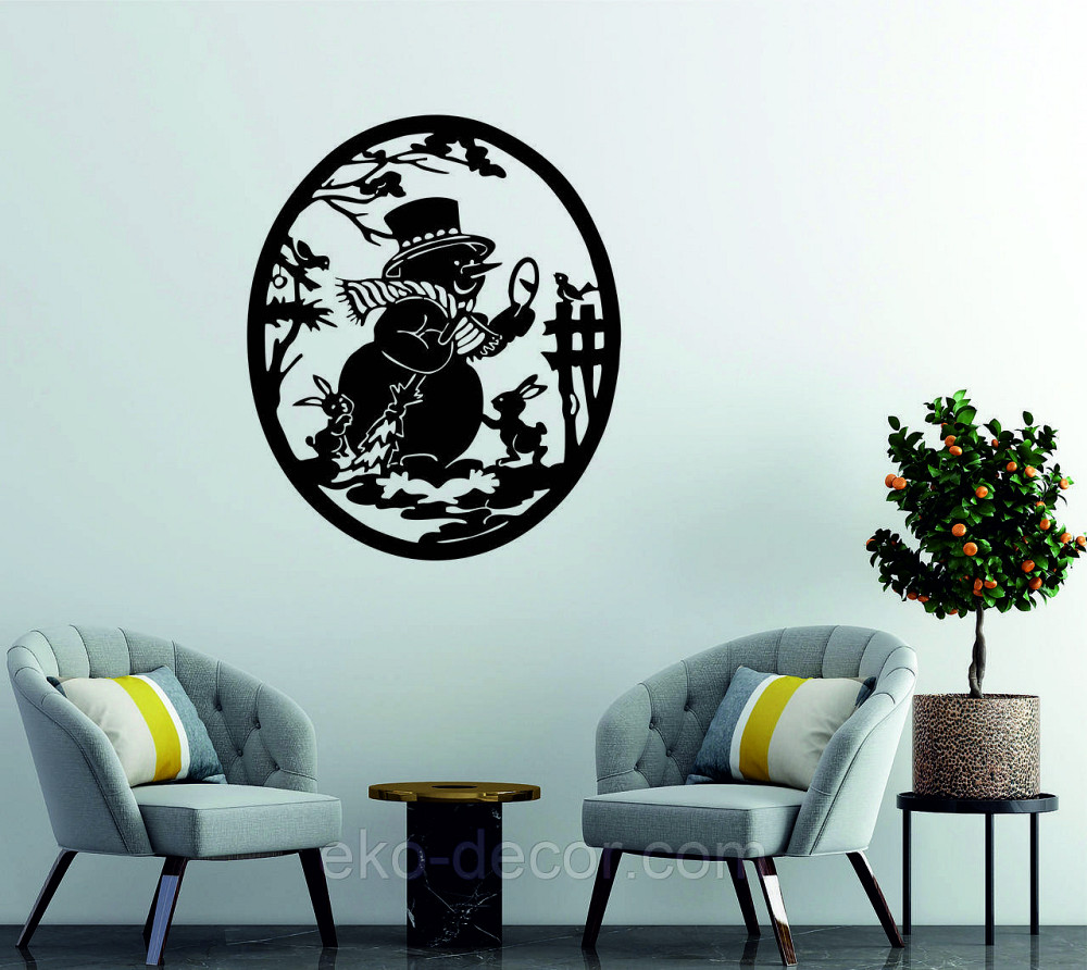 Декоративне настінне Панно «Сніговик», Декор на стену Київ - фото 5