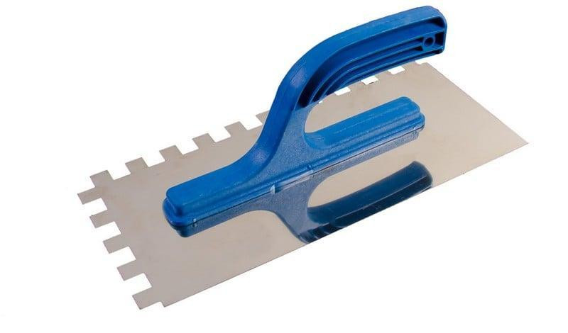 Терка нержавейка зубчатая с пластиковой ручкой 125х270 мм, зуб 12х12 мм. Харьков - изображение 1