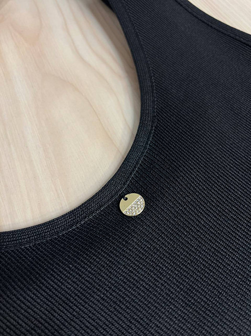 Майка женская A-N 2295 в рубчик с кулоном, черный, one size Киев - изображение 5