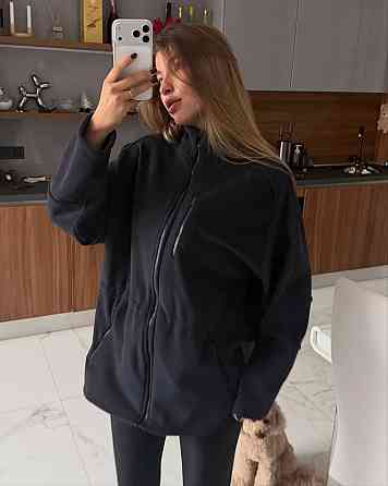 Жіноча повсякденна тепла кофта двосторонній поларфліс Темно-синій Одеса