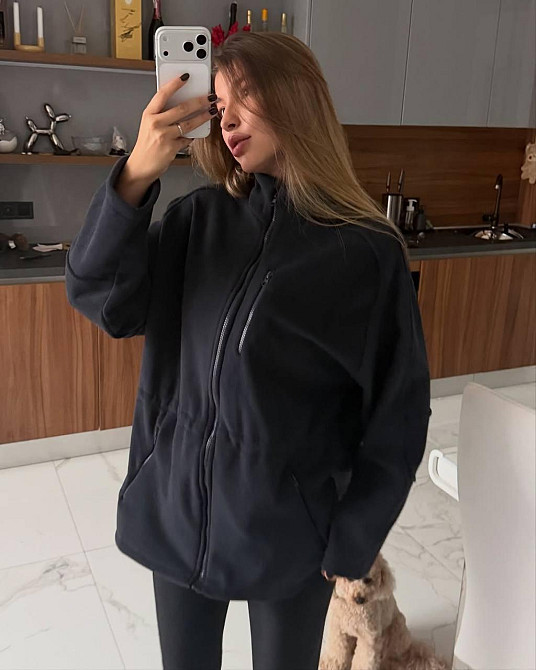 Жіноча повсякденна тепла кофта двосторонній поларфліс Темно-синій Одеса - фото 1