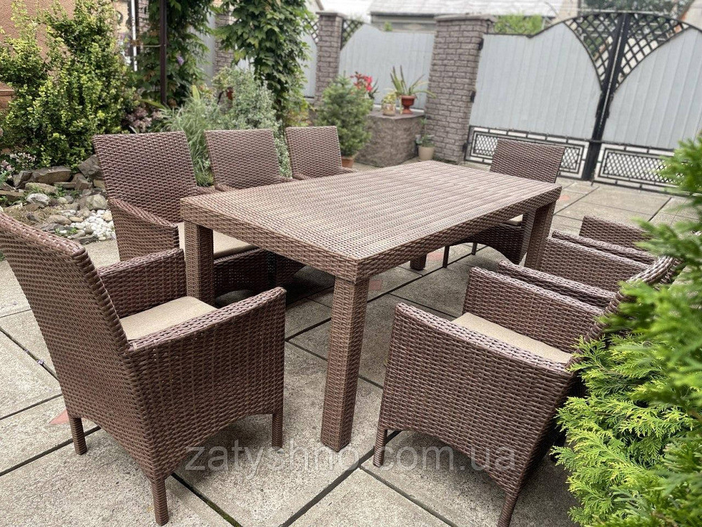 Ротангові меблі вуличні коричневі плетені Київ - фото 8