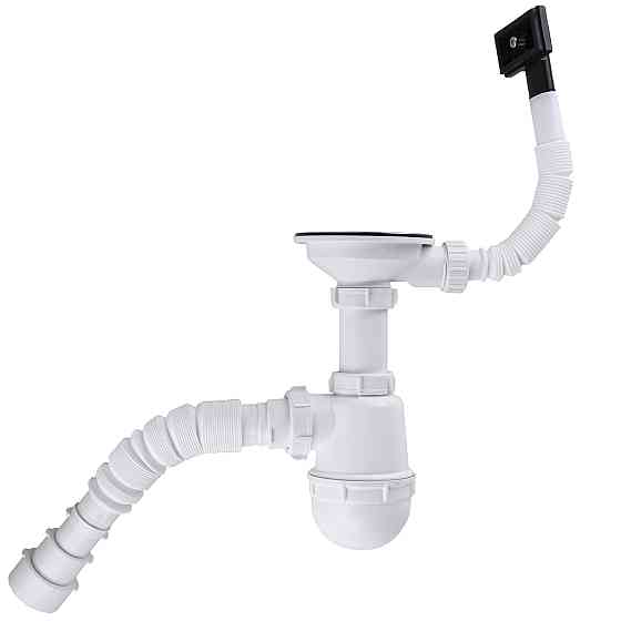 Сифон Waterstal А - 4007 для сталевої кухонної мийки 1 1/2 40 з переливом, гнучка труба Київ
