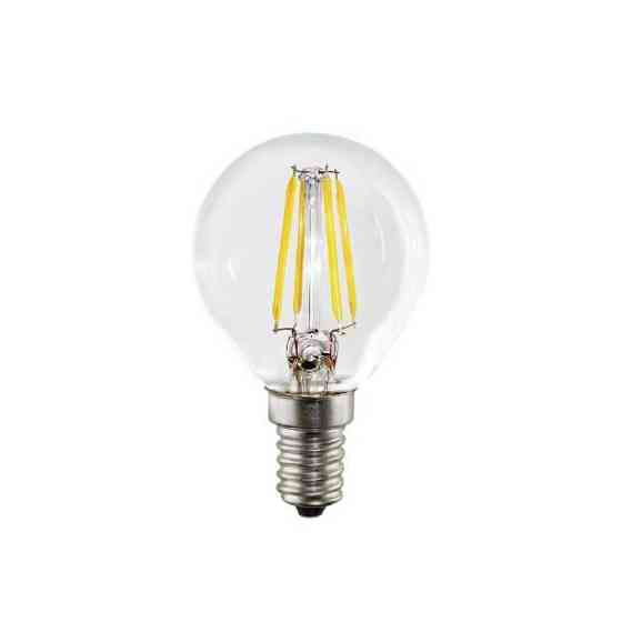 Лампа E14 Filament LED 4W 2700K 400 лм, тёплый свет, прозрачная свеча 45×80 мм, комплект 6 шт Киев