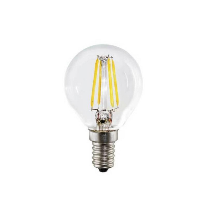 Лампа E14 Filament LED 4W 2700K 400 лм, тепле світло, прозора свічка 45×80 мм, комплект 6 шт Київ - фото 1