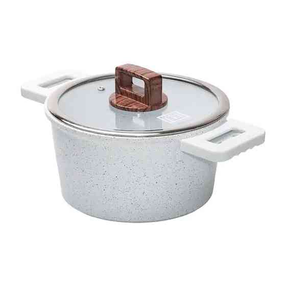 Кастрюля алюминиевая 3 л с антипригарным покрытием белая Киев