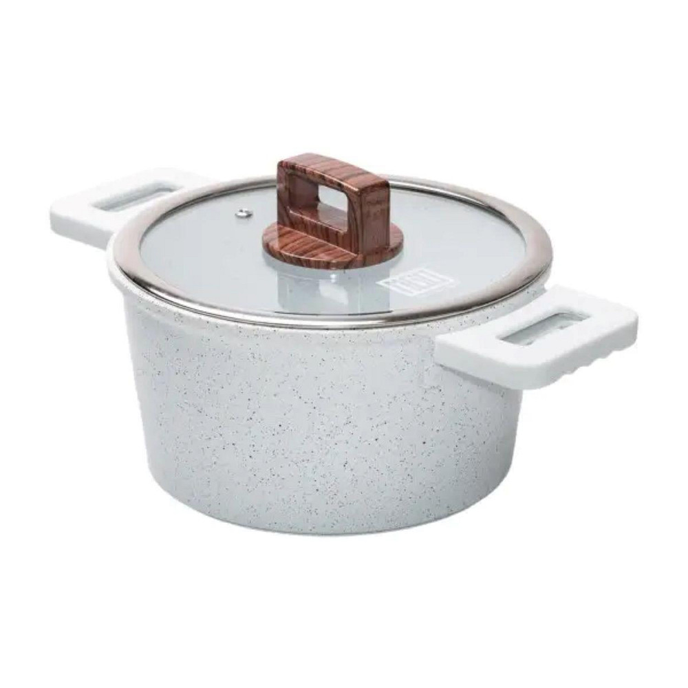 Кастрюля алюминиевая 3 л с антипригарным покрытием белая Киев - изображение 2