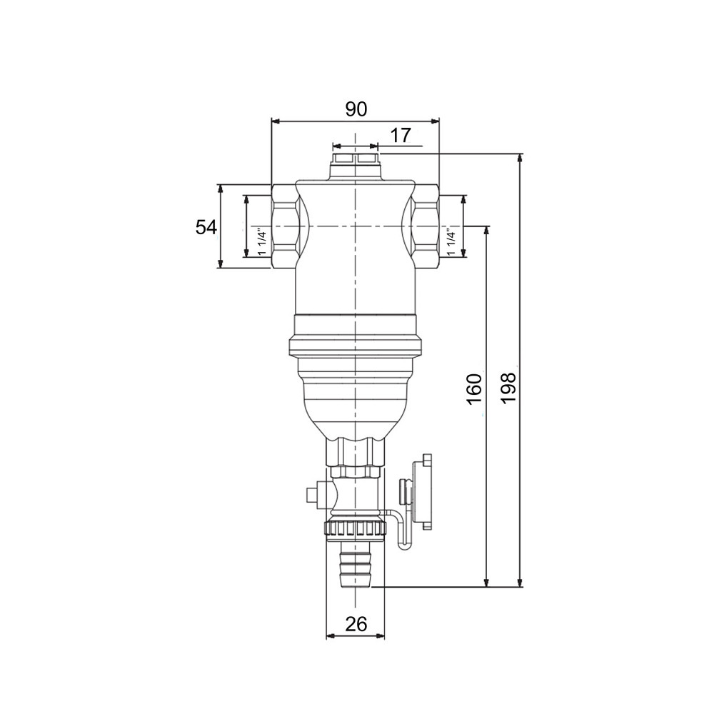 Фільтр самопромивний із магнітом Icma для закритої системи 1 1/4" No746 Київ - фото 2