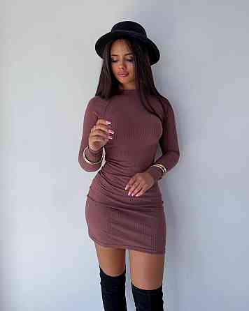 Женское облегающее базовое мини платье с длинным рукавом Мокко, 42/44 Одесса