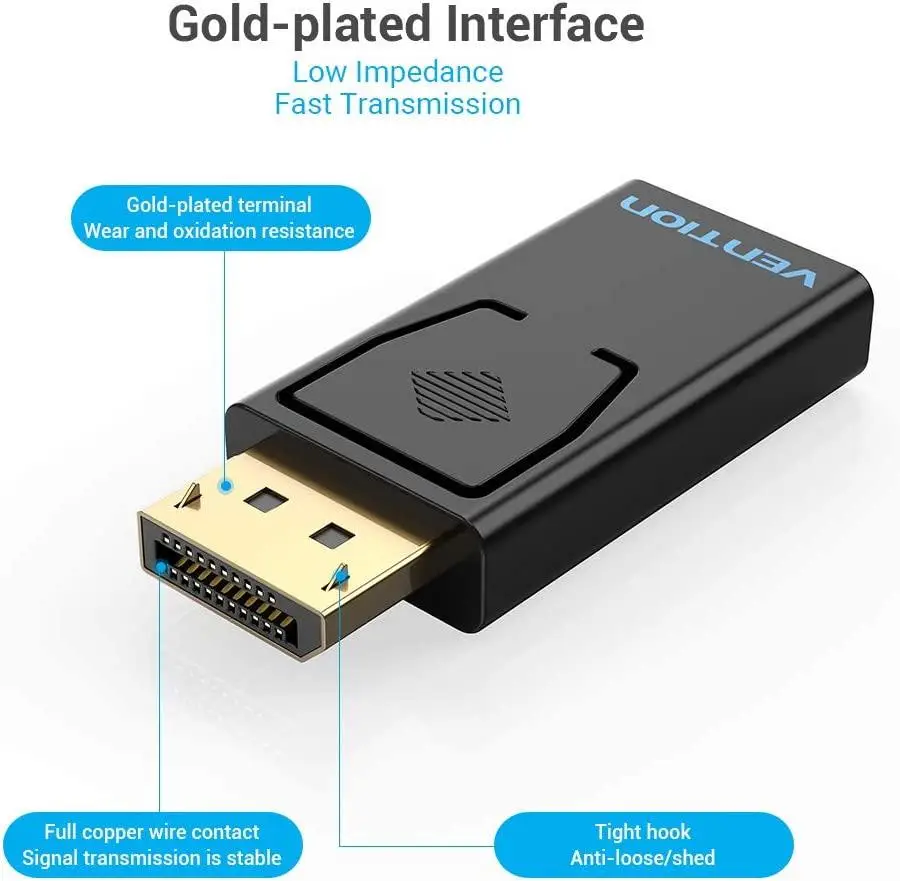 Адаптер Vention DisplayPort на HDMI черный Киев - изображение 6