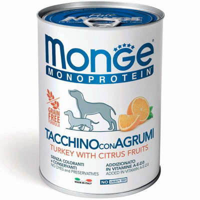 Консерви для собак Monge Dog Fruit Monoprotein індичка з цитрусами 400 г (8009470014335) Вінниця - фото 1
