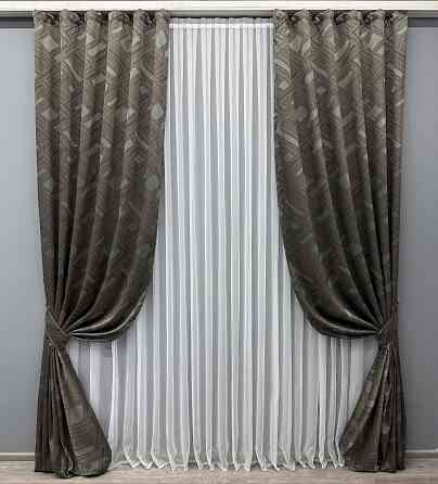 Комплект готовых штор VR-Textil Жаккард Mystery № 1626ш Капучино 150х290 см 2 шт (33-0549) Киев
