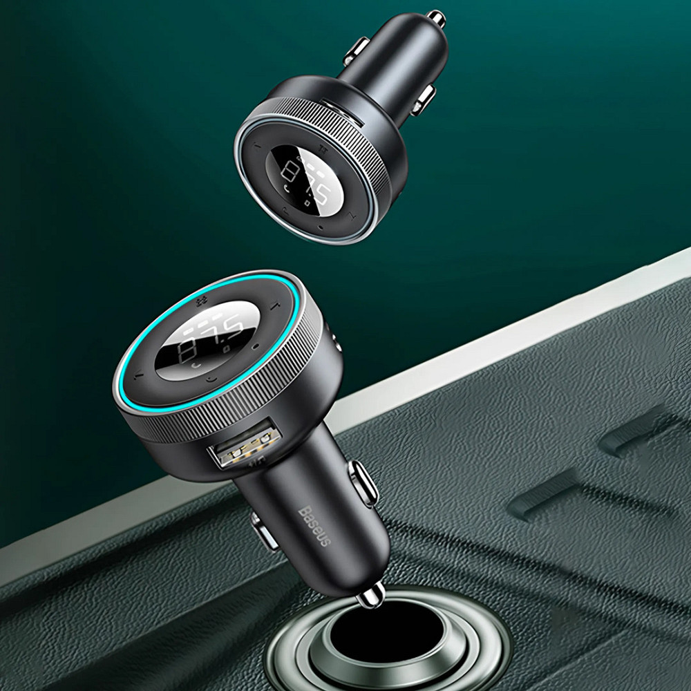 Автомобільний зарядний пристрій з FM-модулятором Baseus Enjoy Car MP3 Charger, колір чорний CCLH-01 Одеса - фото 7